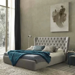 Bolzan Letti Maßgeschneiderte Möbel|Polsterbetten-Doppelbett mit Bettcontainer, zeitgemäßes Design Selene Bolzan