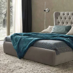 Bolzan Letti Maßgeschneiderte Möbel|Polsterbetten-Doppelbett mit Bettcontainer, zeitgemäßes Design Selene Bolzan