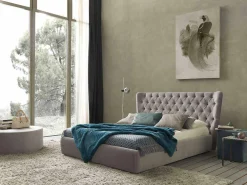 Bolzan Letti Maßgeschneiderte Möbel|Polsterbetten-Doppelbett mit Bettcontainer, zeitgemäßes Design Selene Bolzan