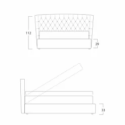 Bolzan Letti Maßgeschneiderte Möbel|Polsterbetten-Doppelbett mit Bettcontainer, zeitgemäßes Design Selene Bolzan