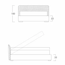Bolzan Letti Maßgeschneiderte Möbel|Polsterbetten-Doppelbett mit Box, Contemporaru Design, Corolle von Bolzan