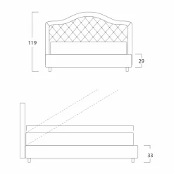 Bolzan Letti Maßgeschneiderte Möbel|Polsterbetten-Doppelbett mit Container, klassisches Design Capri von Bolzan