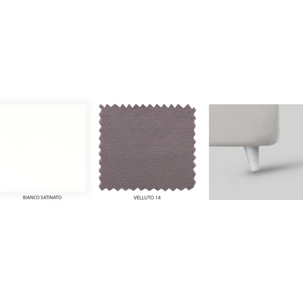 Viadurini Night Design Polsterbetten-Doppelbett mit eisernem Kopfteil und Kissen, hergestellt in Italien – Peter