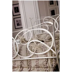 Viadurini Night Design Schmiedeeisen Doppelbetten-Doppelbett mit Fußteil in verschiedenen Ausführungen, hergestellt in Italien – Natur