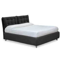 Viadurini Night Design Polsterbetten-Doppelbett mit gepolstertem Kopfteil und gepolsterten Füßen, hergestellt in Italien – Aaron