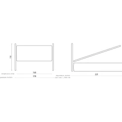 Viadurini Night Design Polsterbetten-Doppelbett mit gepolstertem Bettrahmen aus Made in Italy-Stoff – Rolly