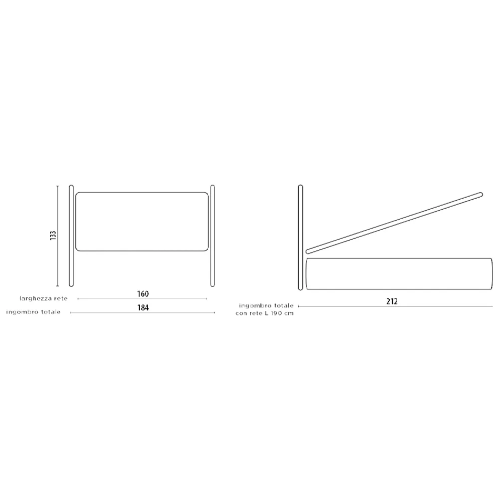 Viadurini Night Design Polsterbetten-Doppelbett mit gepolstertem Bettrahmen, hergestellt in Italien – Shadow