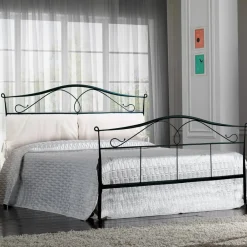 Viadurini Night Design Schmiedeeisen Doppelbetten-Doppelbett mit Kopfteil aus Eisenrohr, hergestellt in Italien – Kopie