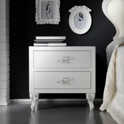 Viadurini Night Design Schlafzimmer Komplett-Doppelbett mit optionaler Containerbox, 2 Nachttischen und Matratze – Fiuto