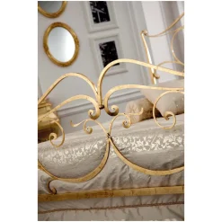 Viadurini Night Design Schmiedeeisen Doppelbetten-Doppelbett mit passendem Fußteil aus Eisen, hergestellt in Italien – Penny