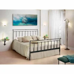 Viadurini Night Design Maßgeschneiderte Möbel|Schmiedeeisen Doppelbetten-Doppelbett 160x190 cm aus Schmiedeeisen handgefertigt Kate