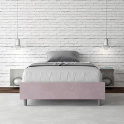 Viadurini Night Design Polsterbetten 120X190-Doppelbett 140x200 cm, Bezug aus Mikrofaser, Made in Italy - Atleta