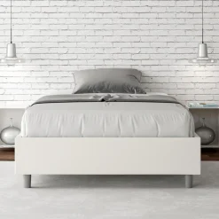 Viadurini Night Design Polsterbetten 120X190-Doppelbett 140x200 cm mit Kunstleder bezogen Made in Italy - Atleta