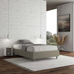 Viadurini Night Design Polsterbetten 120X190-Doppelbett 140x200 cm mit Kunstleder bezogen Made in Italy - Atleta