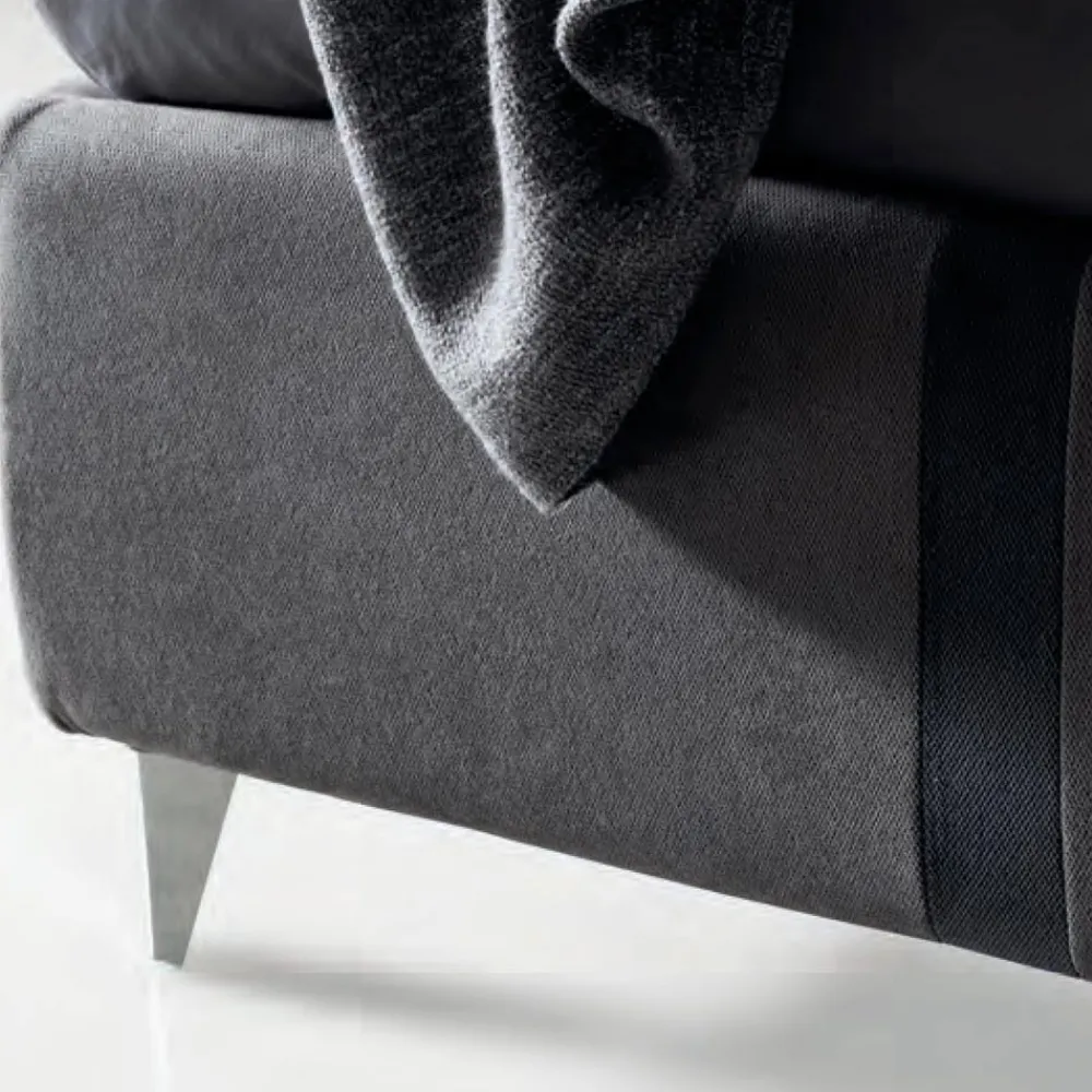 Viadurini Night Design Polsterbetten-Doppelbett 160x190 mit 2 zweifarbigen vertikalen und parallelen Streifen - Paolo