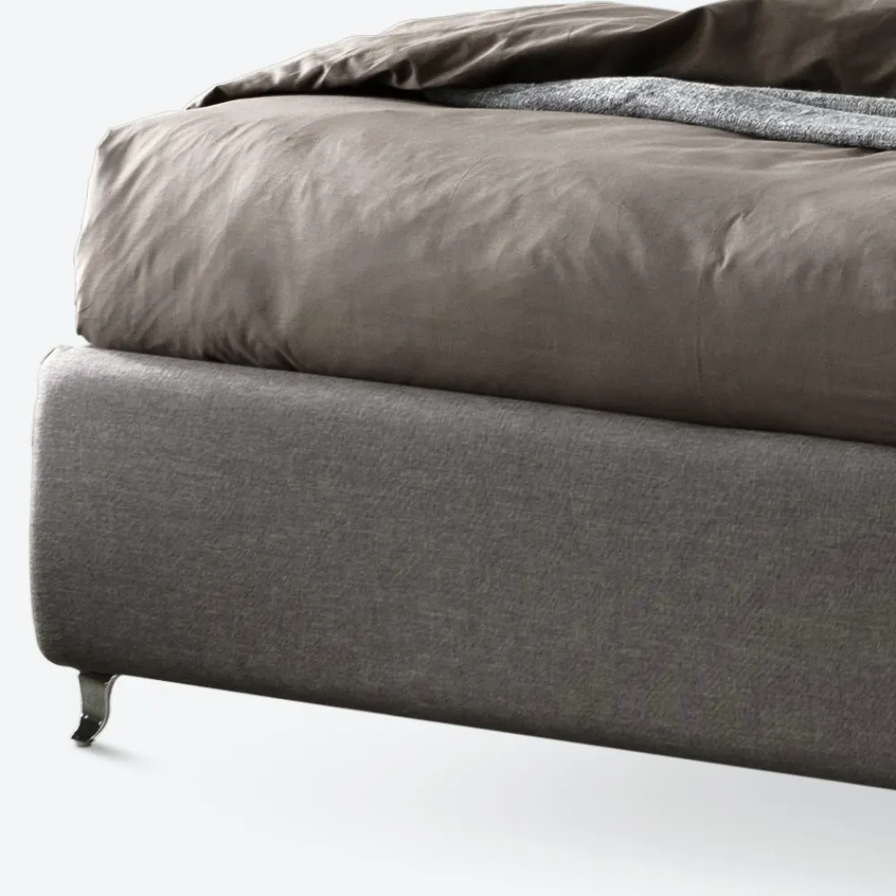 Viadurini Night Design Polsterbetten-Doppelbett 160x190 mit dekorativen Knöpfen in den Kissen - Strahlen