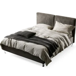 Viadurini Night Design Polsterbetten-Doppelbett 160x190 mit einteiligem Kopfteil, geteilt in 2 Teile - Ernesto