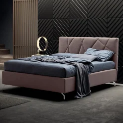 Viadurini Night Design Polsterbetten-Doppelbett 160x190 mit geometrischer Steppverarbeitung - Ciottolino