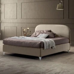 Viadurini Night Design Polsterbetten-Doppelbett 160x190 mit geschwungenem Kopfteil Made in Italy - Oriente