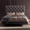 Viadurini Night Design Polsterbetten-Doppelbett 160x190 mit hohem und gestepptem Kopfteil Made in Italy - Sallie