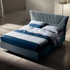 Viadurini Night Design Polsterbetten-Doppelbett 160x190 mit Steppeinsätzen mit breiten Latten - Fresh