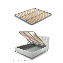 Viadurini Night Design Polsterbetten-Doppelbett 160x190 mit Steppung mit breiten vertikalen Streifen - Magan