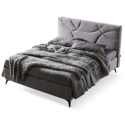 Viadurini Night Design Polsterbetten-Doppelbett 160x190 mit Steppung aus Querbögen - Sonnenblume