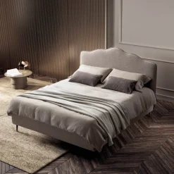 Viadurini Night Design Polsterbetten-Doppelbett 160x190 mit umlaufendem Rüschenkopfteil Made in Italy - Rest