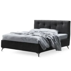 Viadurini Night Design Polsterbetten-Doppelbett 160x190 mit vertikalen geprägten Kordeln - Maske