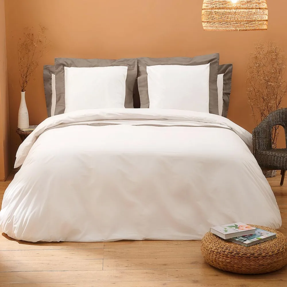 Viadurini Textile Bettbezüge-Doppelbett-Bettbezug-Set aus 100 % Baumwolle und 10 % Baumwollsatin – Detail