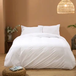 Viadurini Textile Bettbezüge-Doppelbettbezug-Set aus reiner, stückgefärbter Baumwolle mit 2 Kissenbezügen - Delicacy