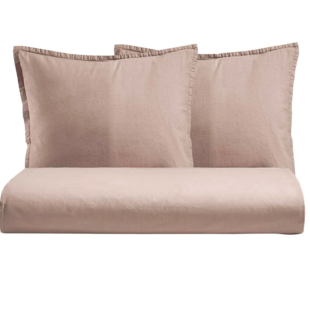 Viadurini Textile Bettbezüge-Doppelbettbezug-Set aus reiner, stückgefärbter Baumwolle mit 2 Kissenbezügen - Delicacy