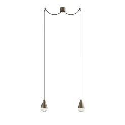 Viadurini Lighting Designer Pendelleuchten-Doppelte Pendelleuchte aus Eisen und Glas, hergestellt in Italien – Cloudy