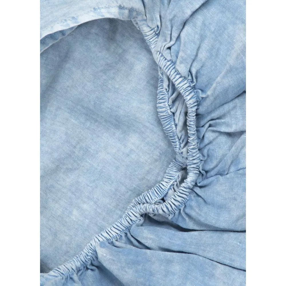 Viadurini Textile Bettlaken-Doppeltes Spannbetttuch, luxuriös gefärbtes Leinen Made in Italy - Fiumano