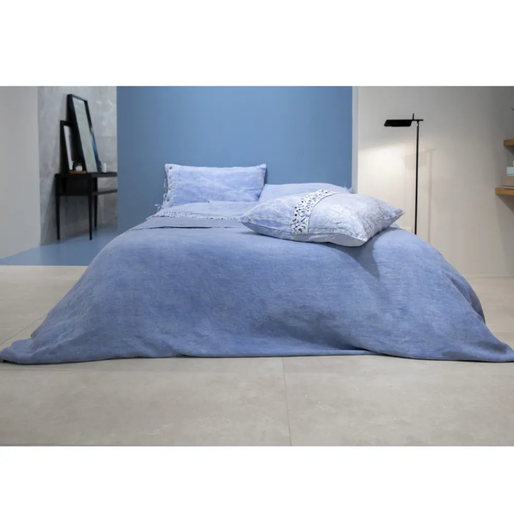 Viadurini Textile Bettlaken-Doppeltes Spannbetttuch, luxuriös gefärbtes Leinen Made in Italy - Fiumano