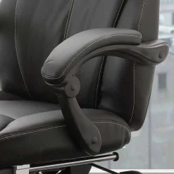 Viadurini Living Bürosessel-Drehbarer und verstellbarer Bürosessel aus schwarzem Kunstleder - Nazzareno