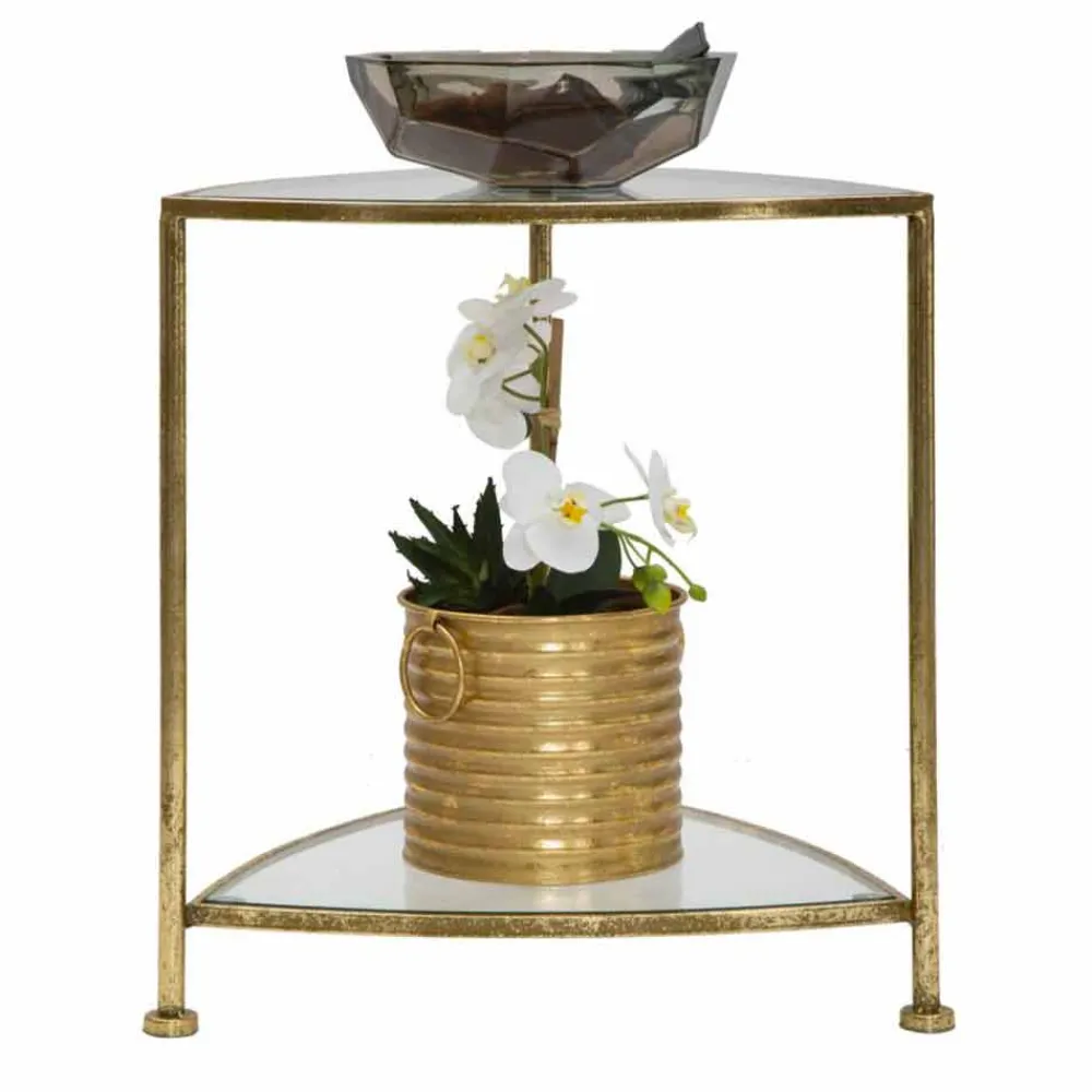 Viadurini Living Nachttische-Dreieckiger Nachttisch im modernen Design aus Eisen und Glas - Kira