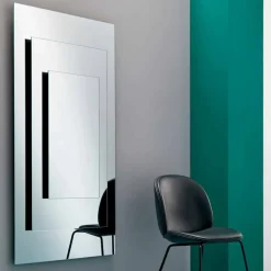 Viadurini Decor Wandspiegel-Dreischichtiger Wandspiegel und schwarze Struktur italienisches Design - Plaudio