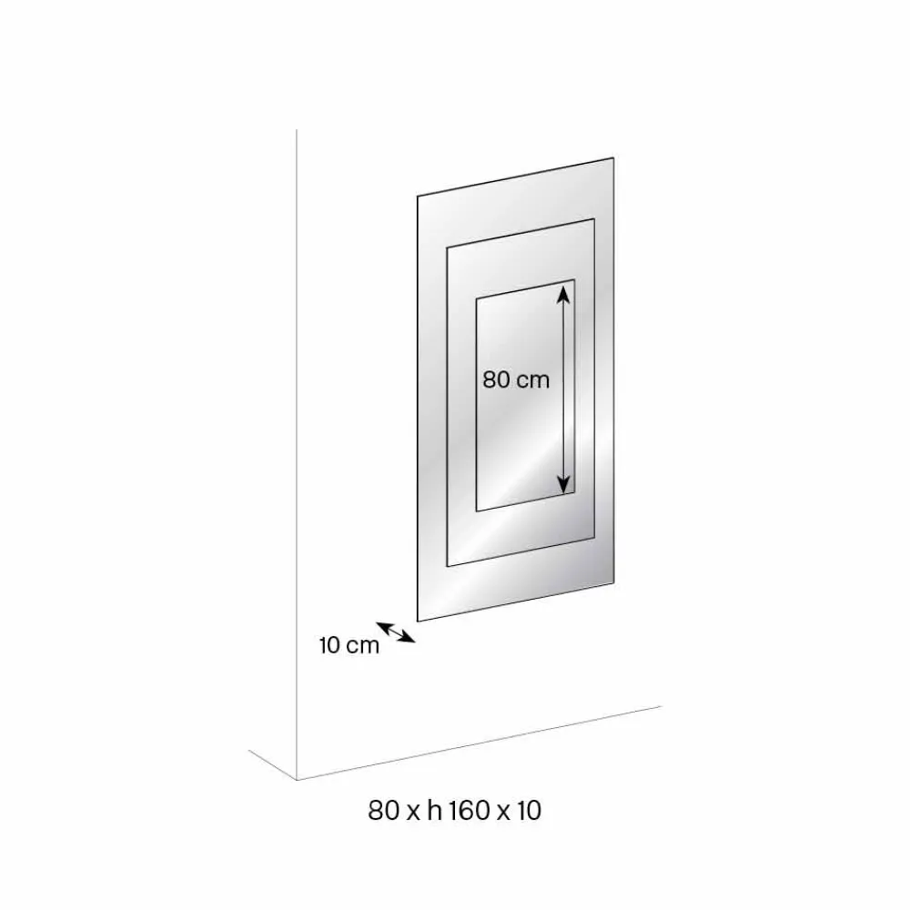 Viadurini Decor Wandspiegel-Dreischichtiger Wandspiegel und schwarze Struktur italienisches Design - Plaudio