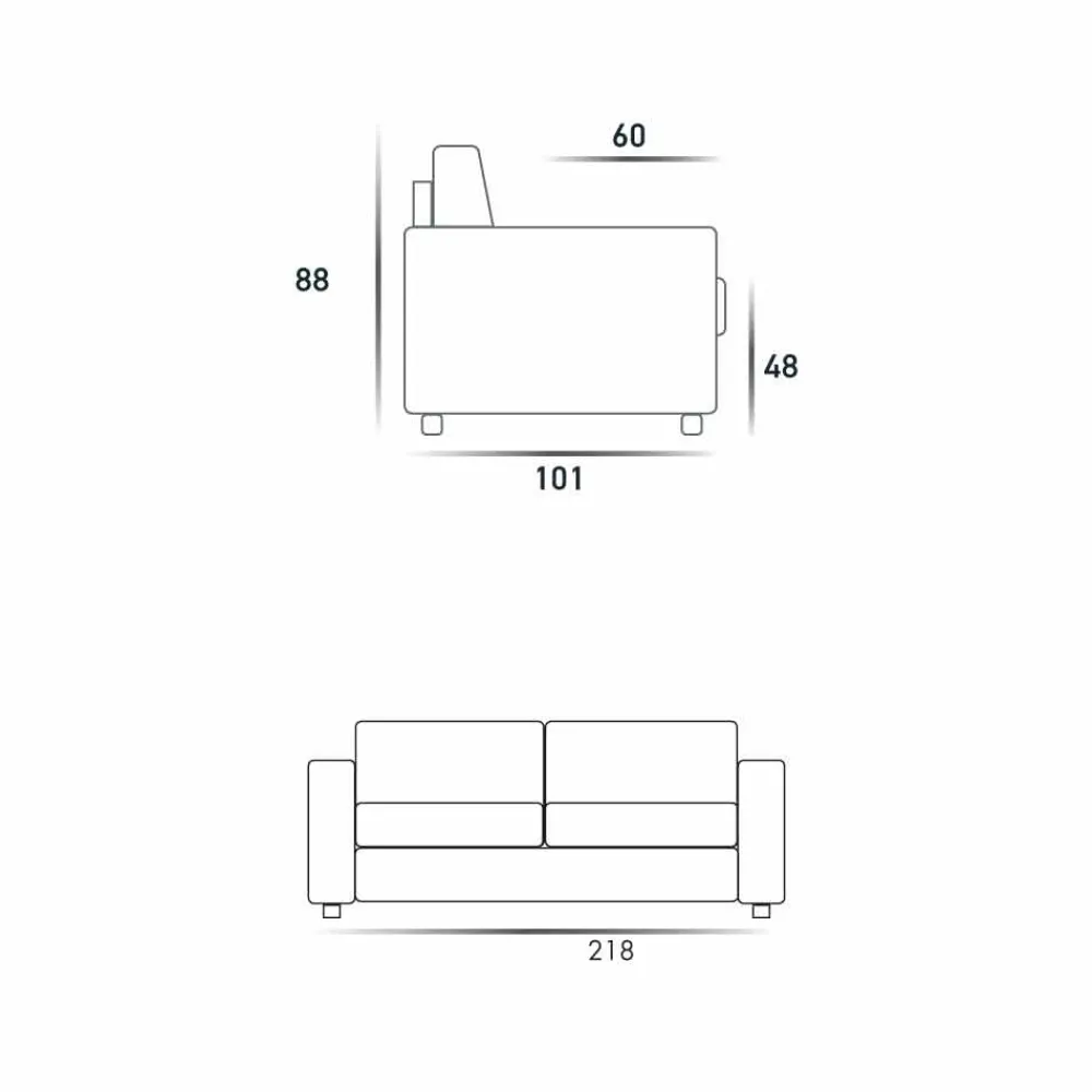 Stile Relax Moderne Sofas-Dreisitzer-Sofa maxi modernes Design aus Kunstleder/Stoff Mora