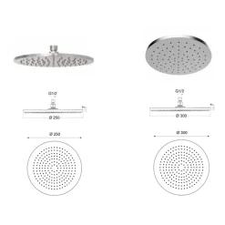 Viadurini Taps Duscharmaturen-Duscharm mit rundem Antikalk-Duschkopf aus AISI 316L-Stahl - Artigli