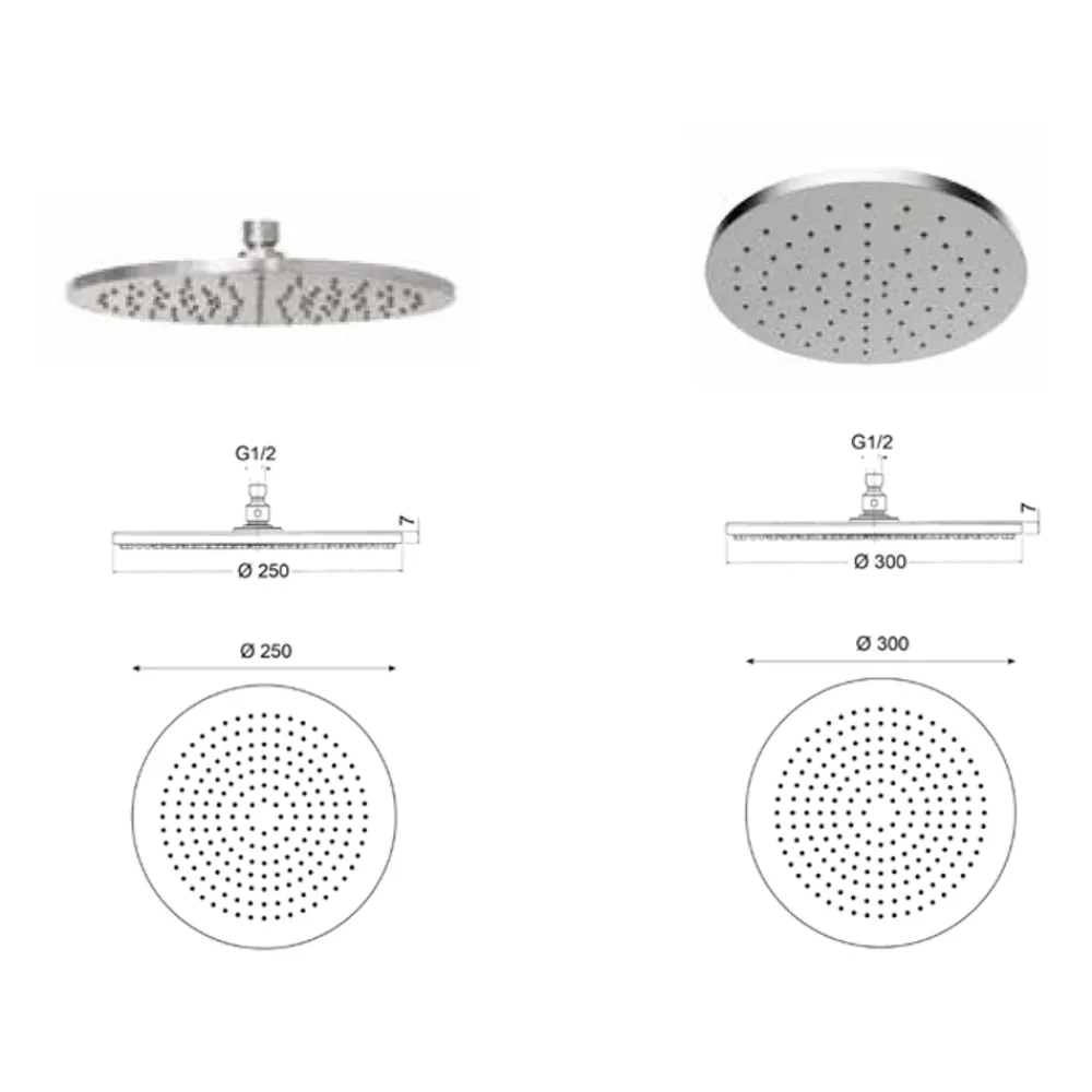 Viadurini Taps Duscharmaturen-Duscharm mit rundem Antikalk-Duschkopf aus AISI 316L-Stahl - Artigli