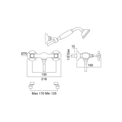 Viadurini Bathroom Duschsäulen-Duschgruppe im Vintage-Design aus Messing, hergestellt in Italien – Katerina