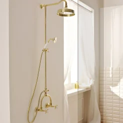 Viadurini Bathroom Duschsäulen-Duschgruppe mit Messingstange Vintage Made in Italy – Katerina