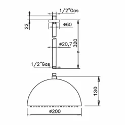 Viadurini Taps Duschköpfe-Duschkopf in Stahl Chrom Finish Glocke Made in Italy - Auro