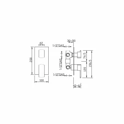 Viadurini Taps Duscharmaturen-Duschmischer mit Umlenkung 4 Steckdosen Made in Italy - Sika