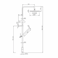 Viadurini Taps Duschsäulen-Duschsäule aus Messing mit Duschkopf und Handbrause in Abs Made in Italy - Lesio