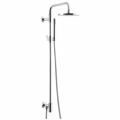 Viadurini Taps Duschsäulen-Duschsäule aus verchromtem Messing mit Duschkopf aus Stahl Made in Italy - Daino