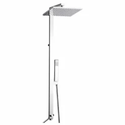 Viadurini Taps Duschsäulen-Duschsäule aus verchromtem Messing mit Duschkopf aus Stahl Made in Italy - Marlo