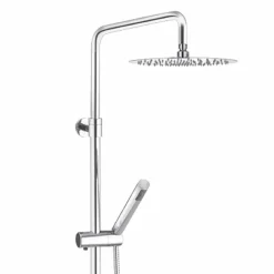 Viadurini Taps Duschsäulen-Duschsäule mit ultradünnem Duschkopf aus Stahl Made in Italy - Studio